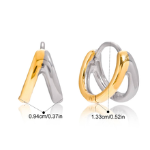Charger l'image dans la galerie, Joséphine mini boucle d'oreille deux tons or et argent