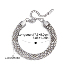 Charger l'image dans la galerie, Celeste, bracelet en maille de cote acier inoxydable