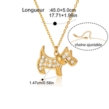Load image into Gallery viewer, Alyssia, dog pendant necklace zircons