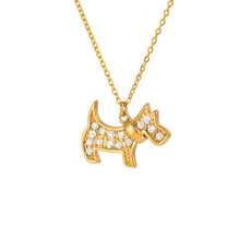 Load image into Gallery viewer, Alyssia, dog pendant necklace zircons
