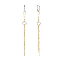 Charger l'image dans la galerie, Ruth, boucles d'oreilles, chaines pendantes deux tons, deux anneaux, acier inoxydable