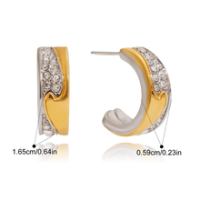 Load image into Gallery viewer, Augustine Two-Tone White Crystal Earrings