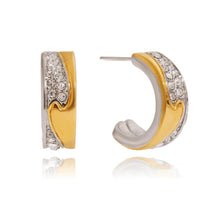 Load image into Gallery viewer, Augustine Two-Tone White Crystal Earrings