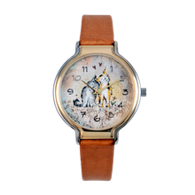 Charger l'image dans la galerie, Montre femme tendance fini or et acier inoxydable/ CHATS INSÉPARABLES