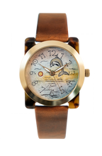 Load image into Gallery viewer, Nautical travel woman watch | SUNSET DOLPHIN