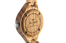 Charger l'image dans la galerie, Montre femme bois maille nature | OISEAUX SUR BRANCHE DE ROSIER