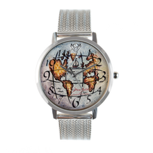Load image into Gallery viewer, Women's fashion stainless steel bracelet watch | WORLD MAP