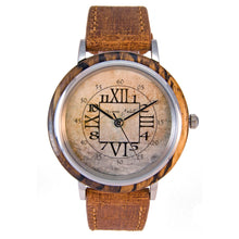 Load image into Gallery viewer, Men's wooden watch with leather strap | STYLIZED NUMBER
