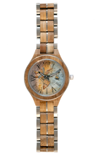 Load image into Gallery viewer, Men's watch in exotic wood | COMPASS AND WORLD MAP