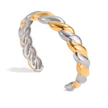 Load image into Gallery viewer, Zeli, two-tone solid twisted bracelet
