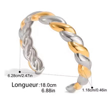Load image into Gallery viewer, Zeli, two-tone solid twisted bracelet
