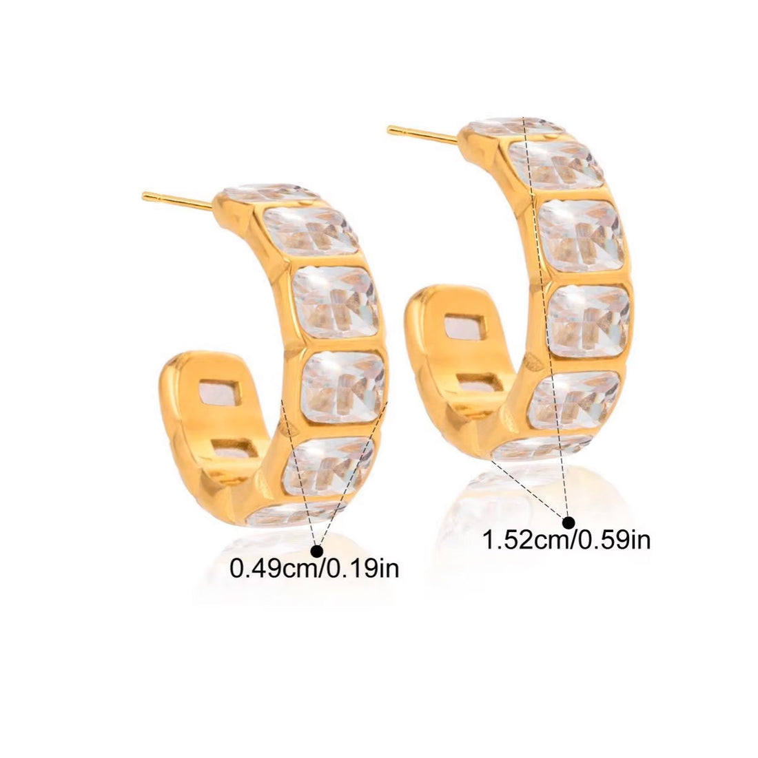 Adèle boucles d oreilles zircons carrés