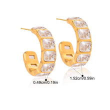 Load image into Gallery viewer, Adèle square cubic zirconia earrings
