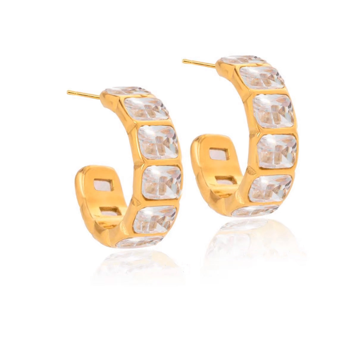 Adèle boucles d oreilles zircons carrés