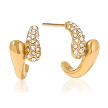 Charger l'image dans la galerie, Arthemise boucles d'oreilles doubles goutes zircons acier inoxydable
