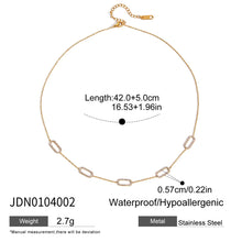 Load image into Gallery viewer, Yasmine, necklace, small rectangular zircon chain
