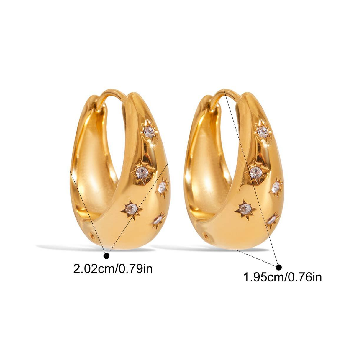 Constance boucles d oreilles cristaux étoilés
