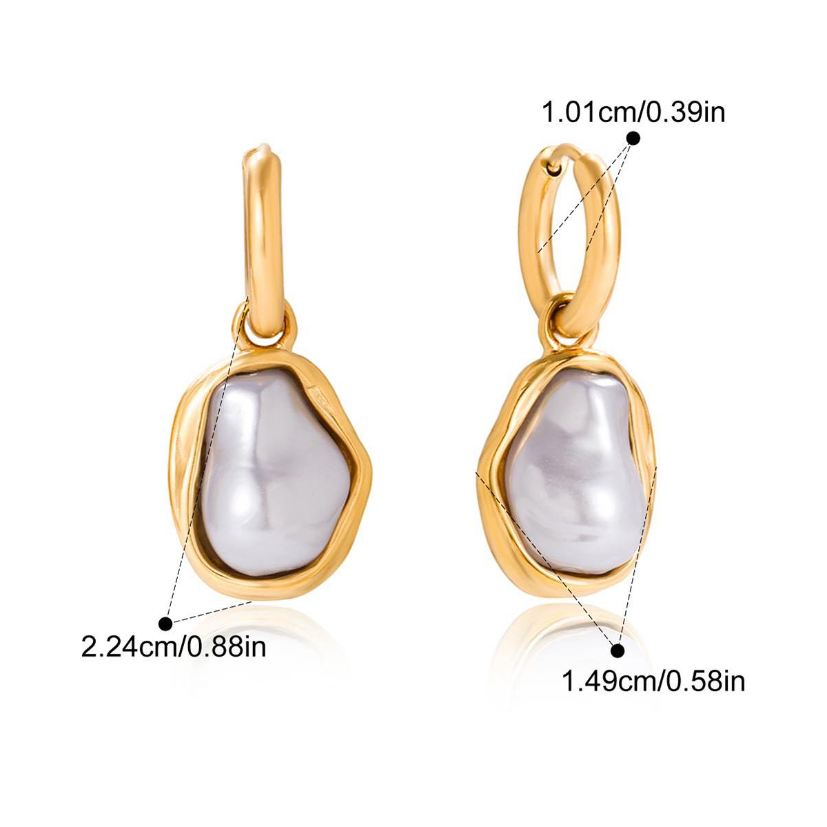 Luna boucles d'oreilles mini créole perle d'eau douce pendant
