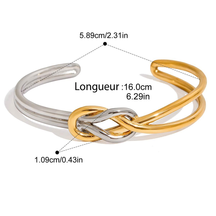 Arya bracelet solid deux tons aux noeux marin