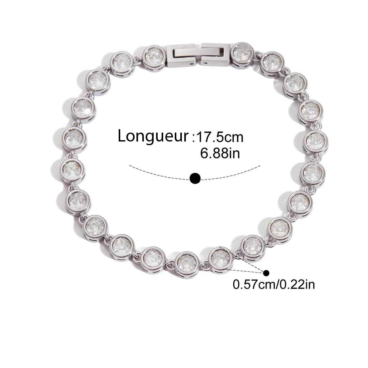 Shira, bracelet chaine avec cristaux blanc acier inoxydable