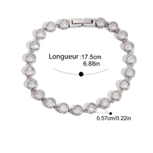 Charger l'image dans la galerie, Shira, bracelet chaine avec cristaux blanc acier inoxydable
