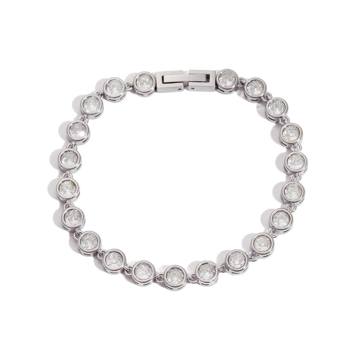Shira, bracelet chaine avec cristaux blanc acier inoxydable