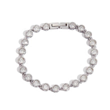 Charger l'image dans la galerie, Shira, bracelet chaine avec cristaux blanc acier inoxydable
