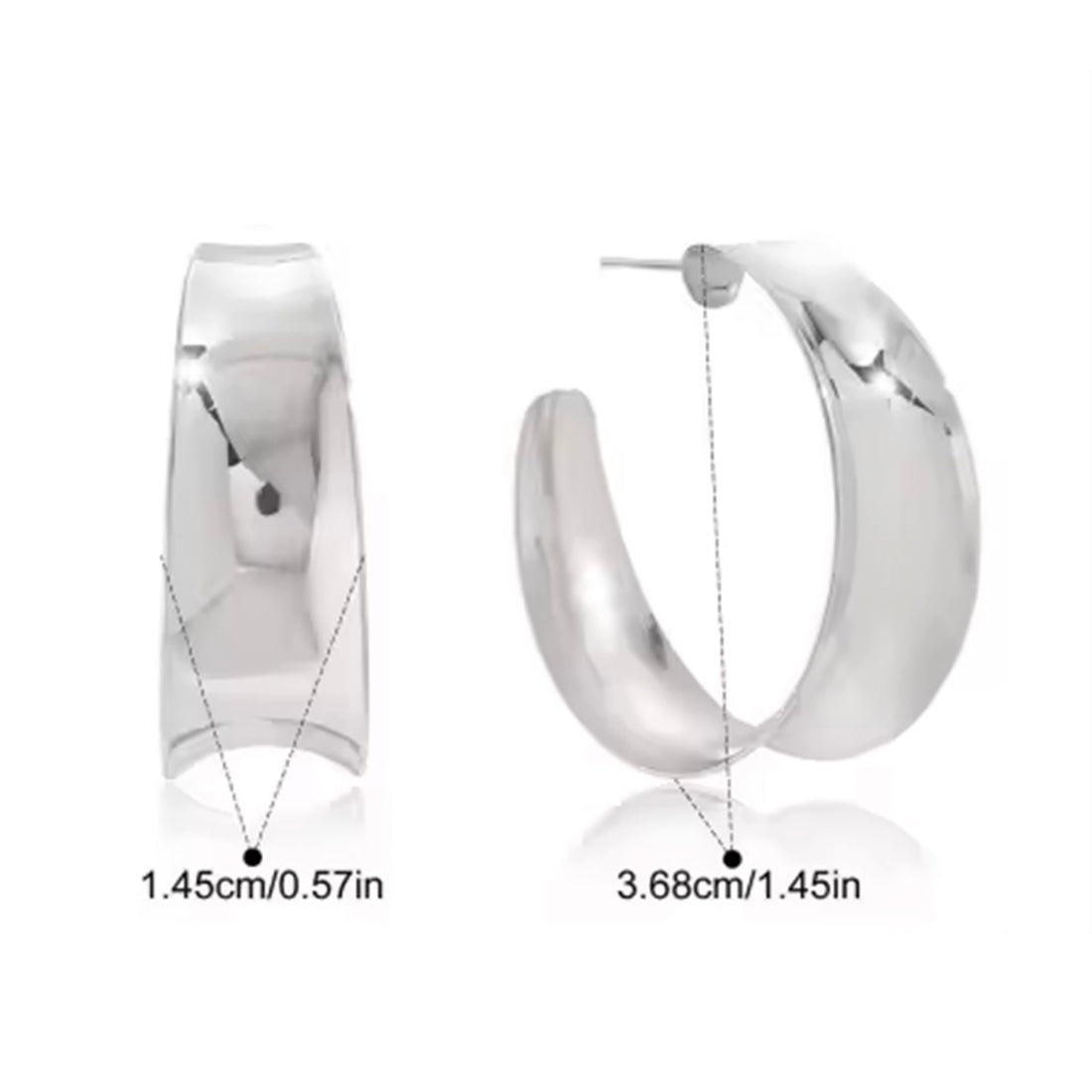 Juliette, creole acier inoxydable, cercle concave