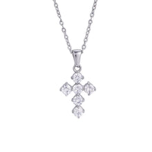 Charger l'image dans la galerie, Amelia, collier croix acier inoxydable zircons
