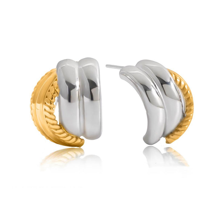 Charlie, boucles d'oreilles deux tons, spirales rappées