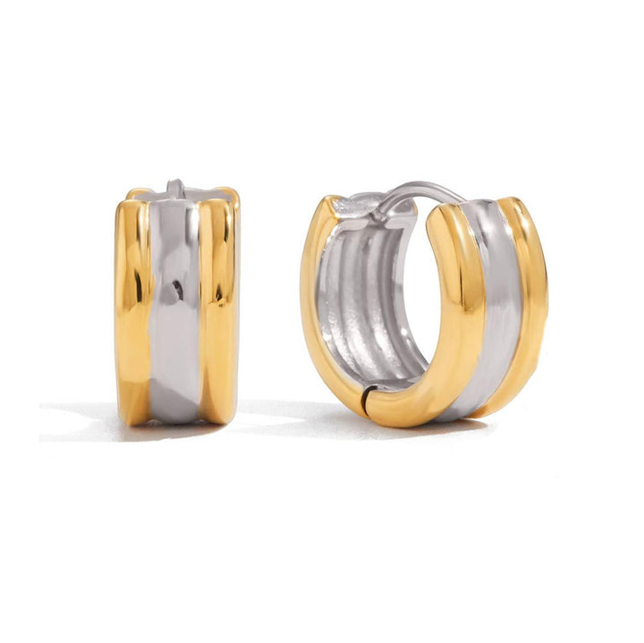 Emma boucles d'oreilles anneaux mini large deux tons