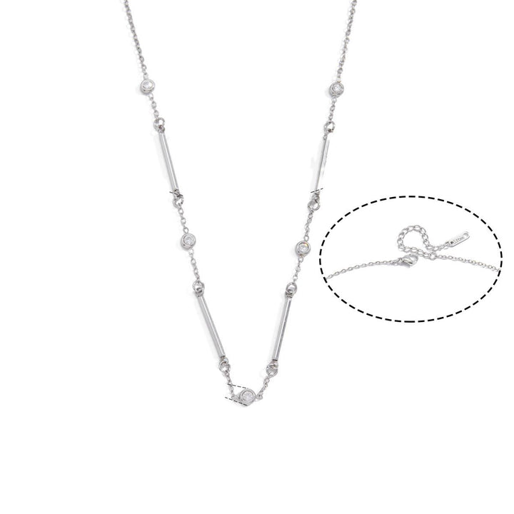 Amelie, collier acier inoxydable zircons