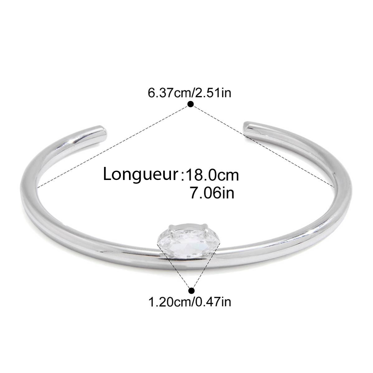 Inaya, bracelet solid plaqué silver 18 kt acier inoxydable