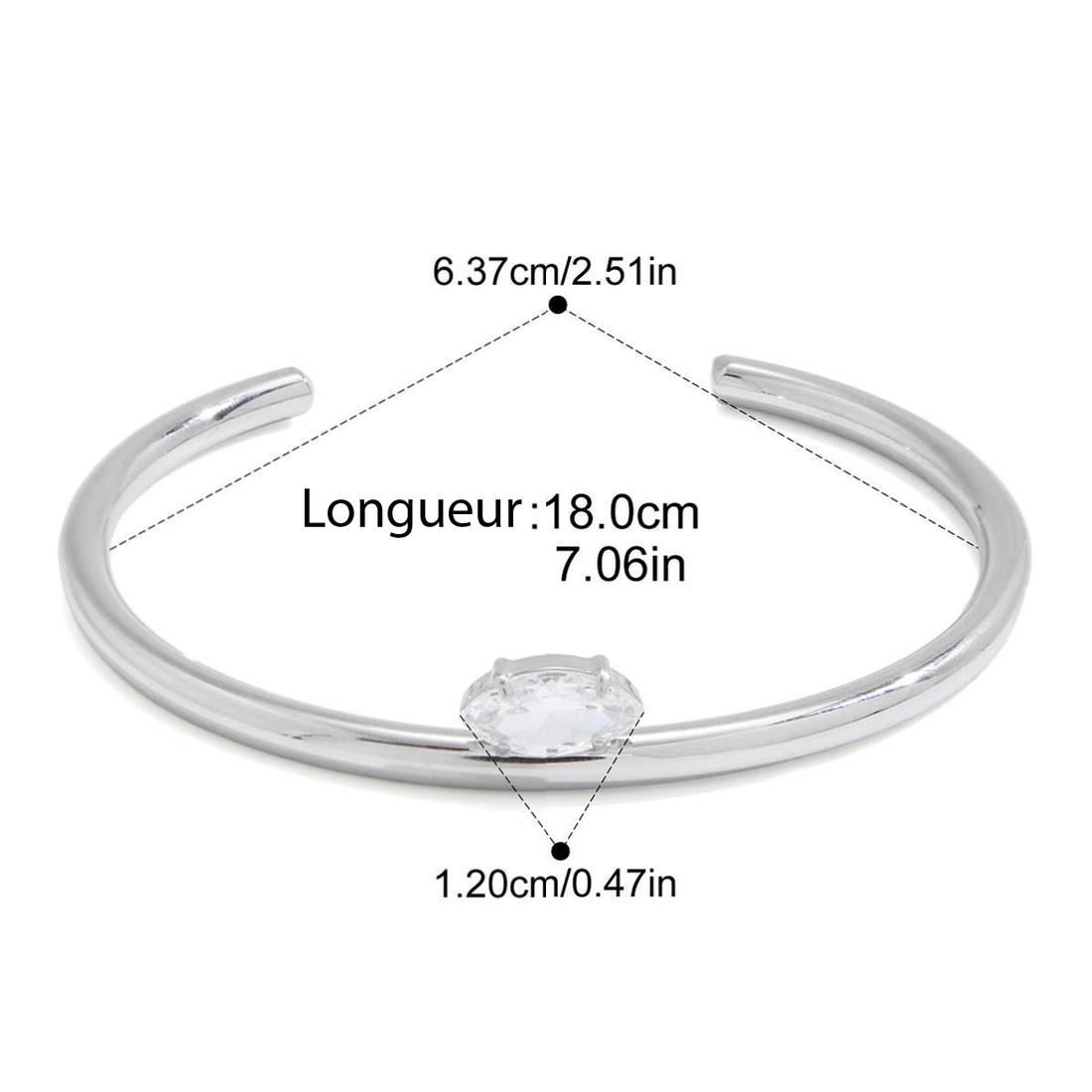 Inaya, bracelet solid plaqué silver 18 kt acier inoxydable