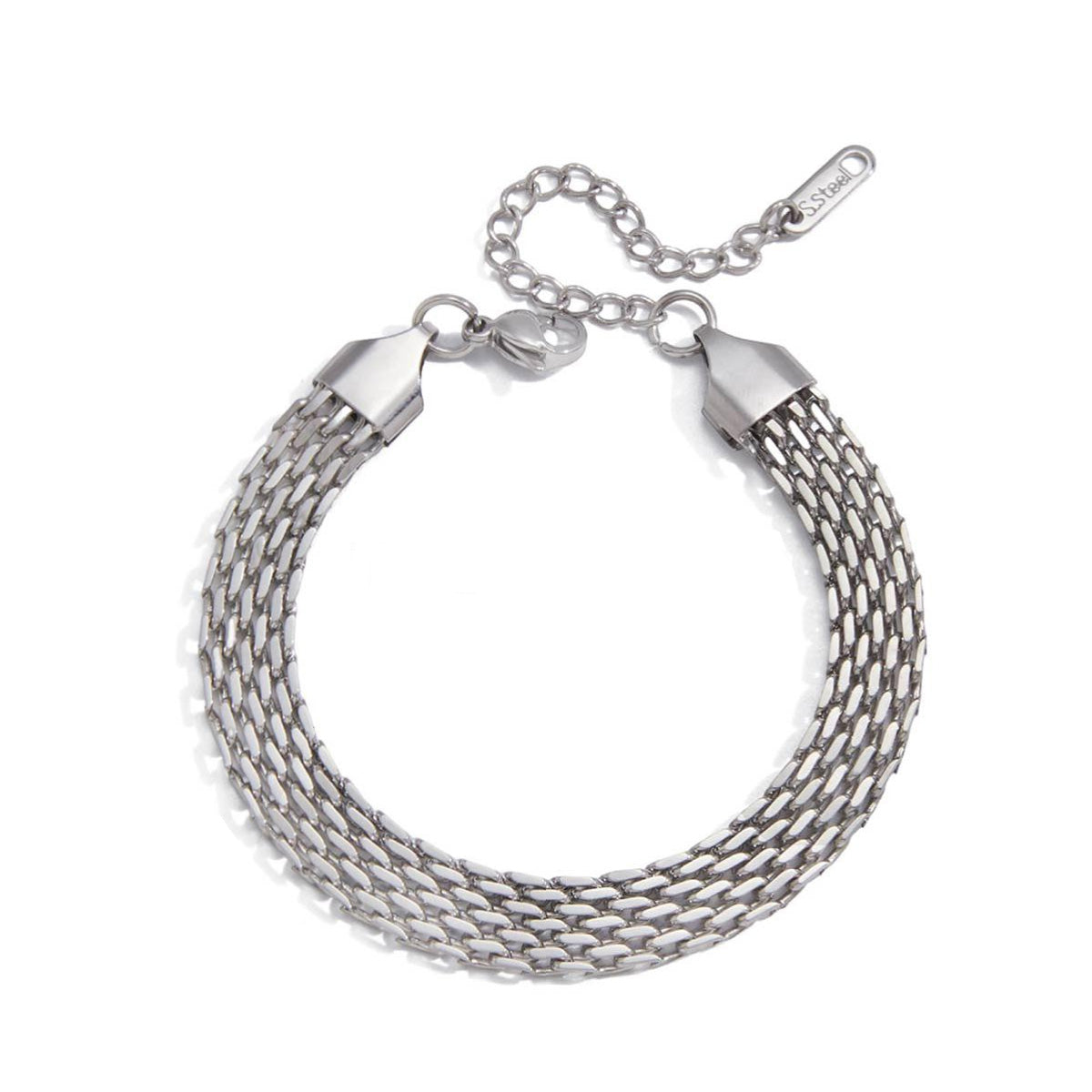 Celeste, bracelet en  maille de cote acier inoxydable