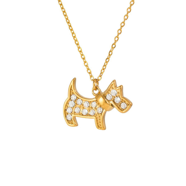 Alyssia, collier pendentif chien zircons
