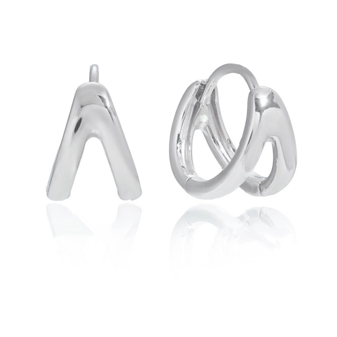 Joséphine, mini boucles d'oreilles, fini argent, tendance