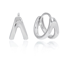 Load image into Gallery viewer, Joséphine, mini earrings, silver finish, trendy
