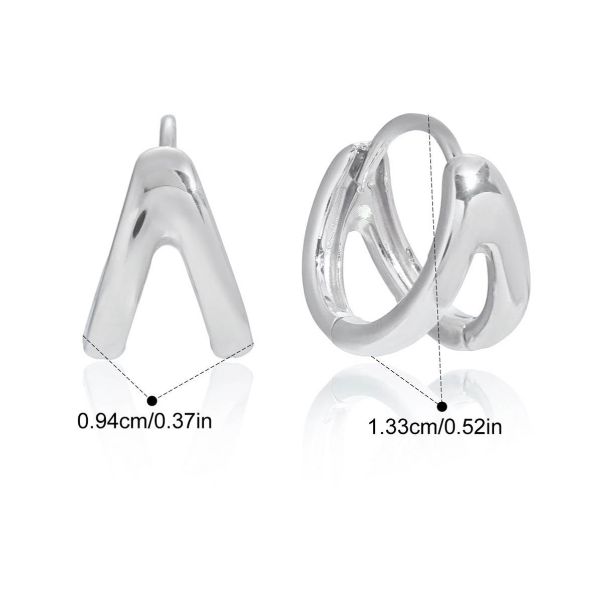 Joséphine, mini boucles d'oreilles, fini argent, tendance