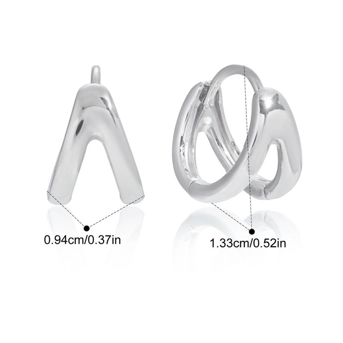 Joséphine, mini boucles d'oreilles, fini argent, tendance