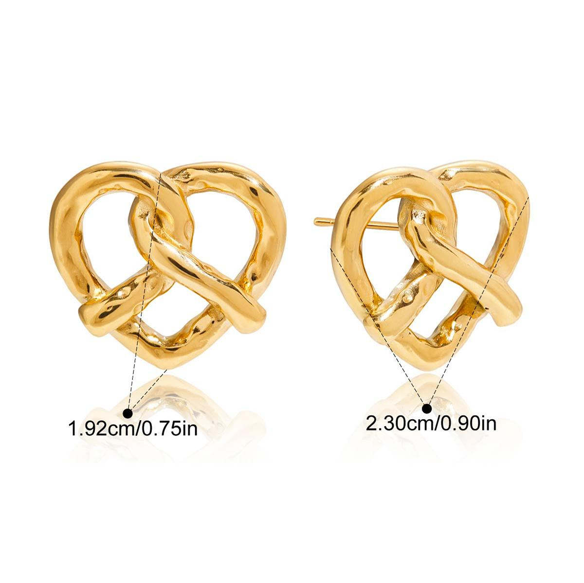 Pretzel , boucles d'oreilles fini or 18 carat, pretzel classic