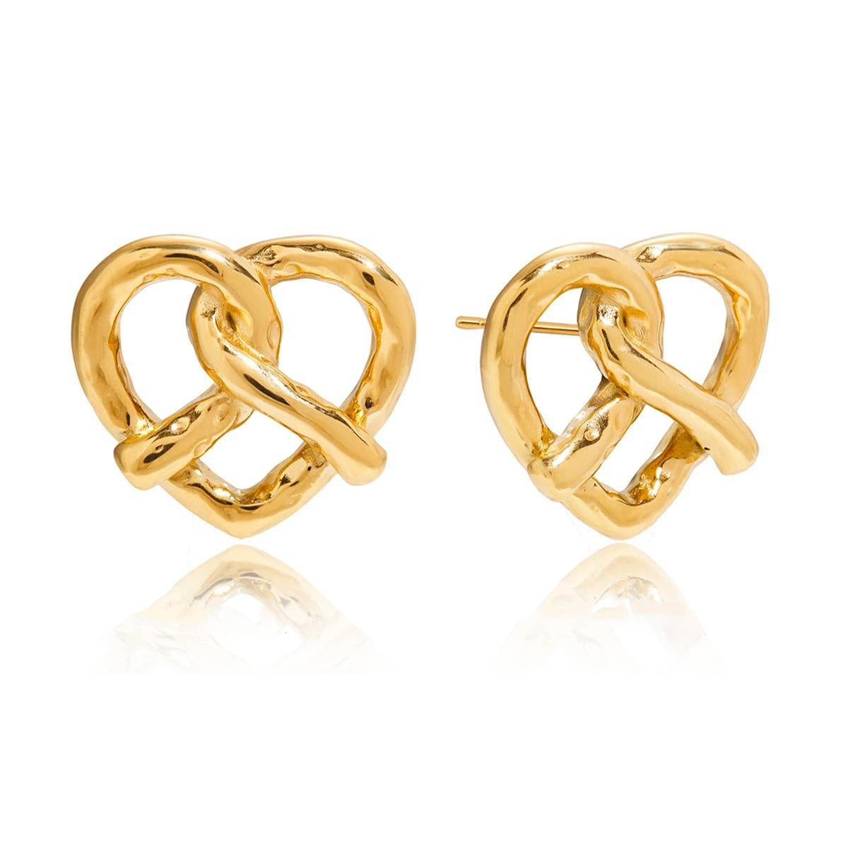 Pretzel , boucles d'oreilles fini or 18 carat, pretzel classic