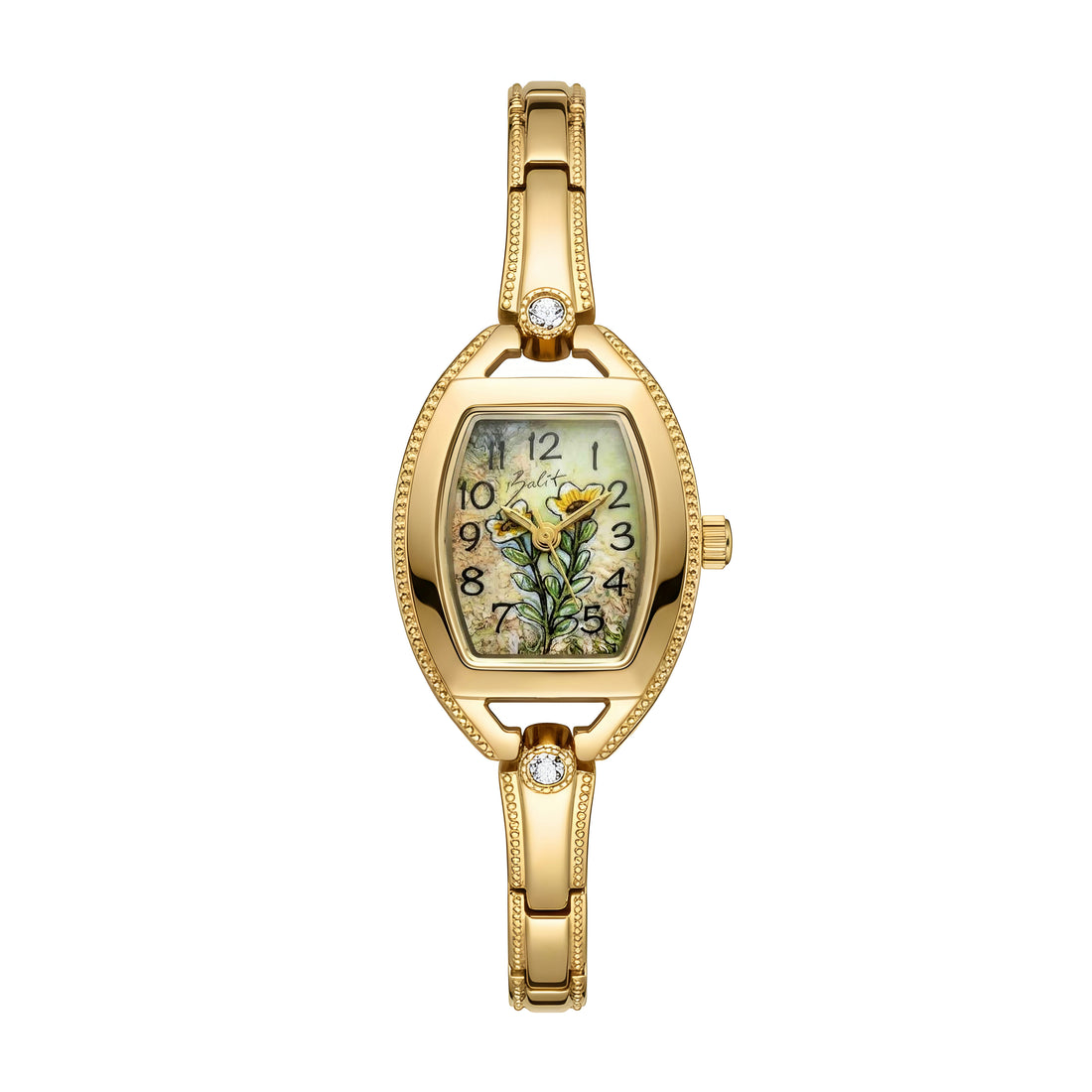 MONTRE RÉTRO/ FLEURS JAUNES