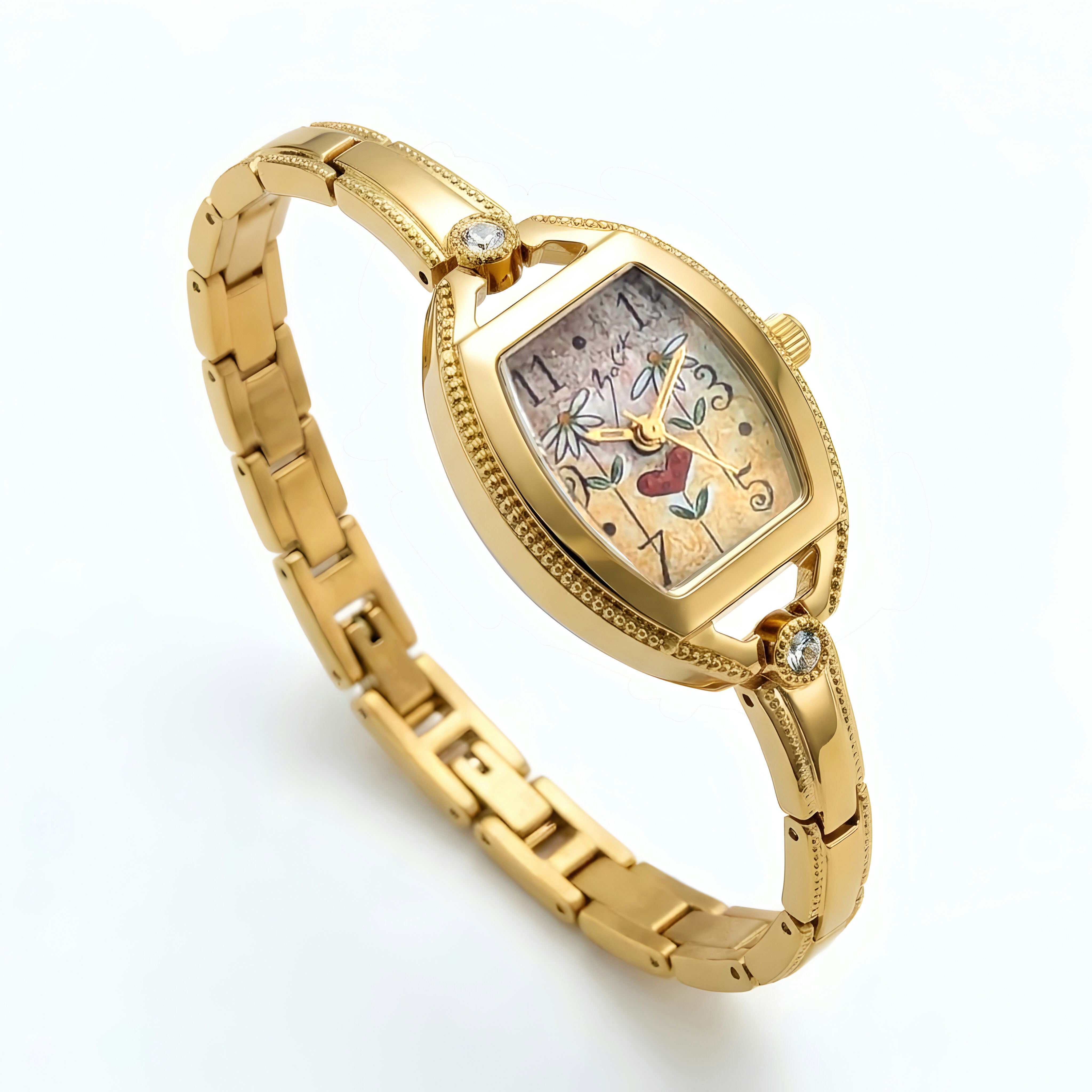 MONTRE RÉTRO / MARGUERITES / COEUR
