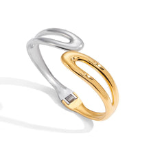 Charger l'image dans la galerie, Roseline, bracelet solid  acier inoxydable ressort deux tons
