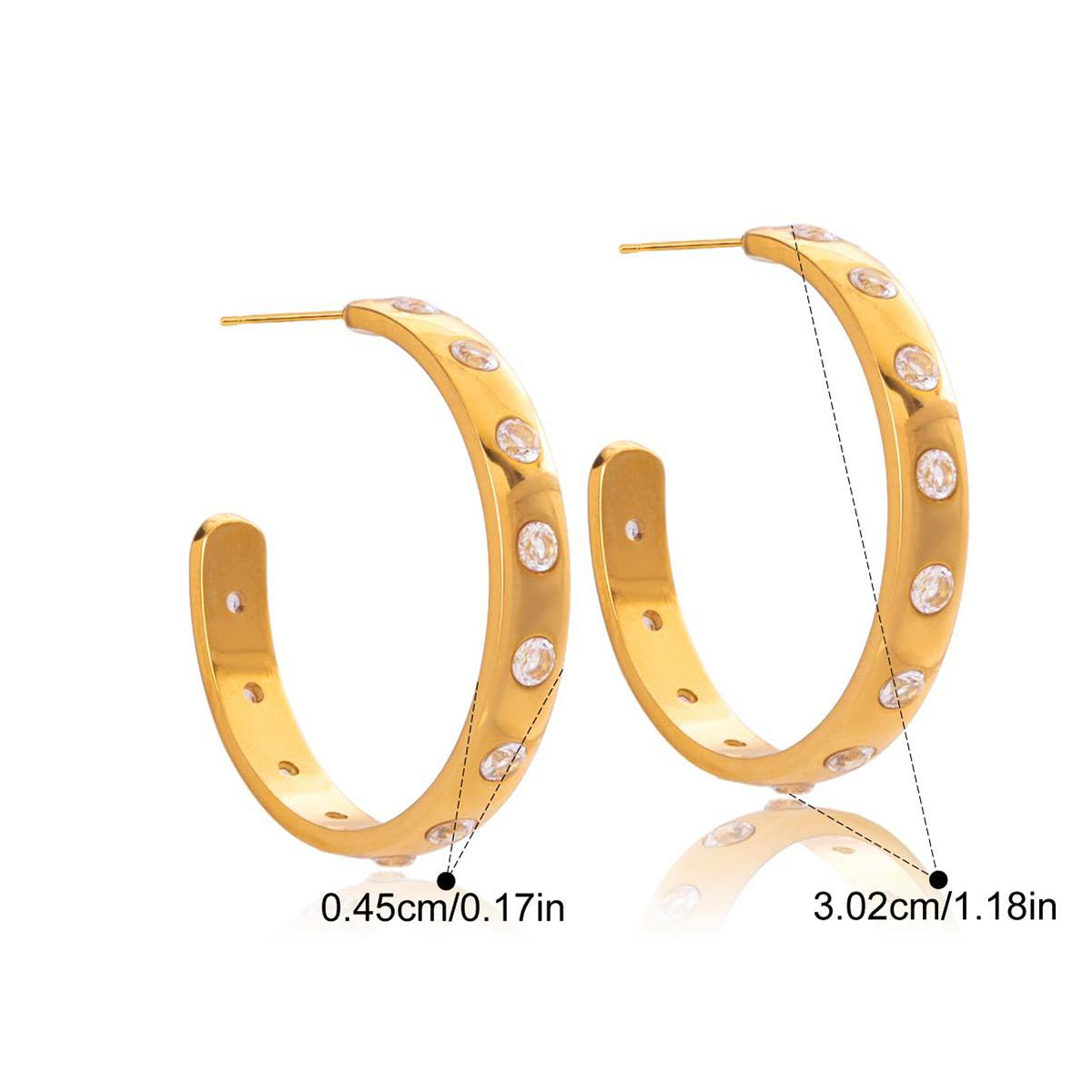 Jade boucles d'oreilles créole or et zircons