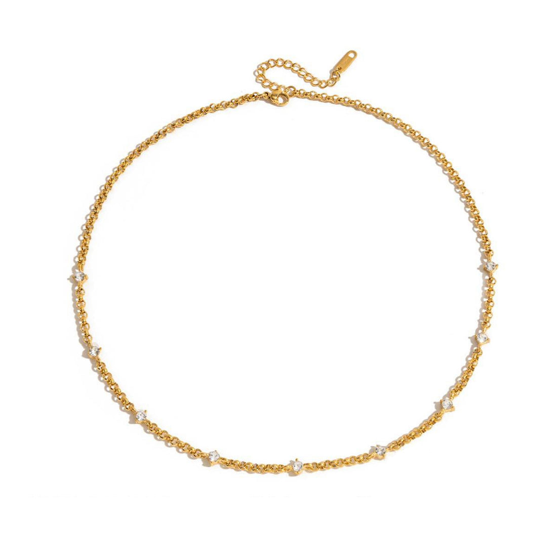 Corinne, collier chaine neuf zircons