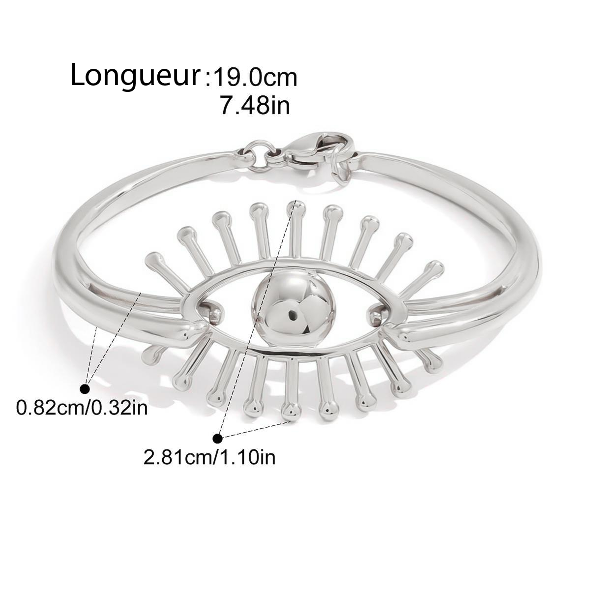 Lucille, bracelet acier inoxydable oeil
