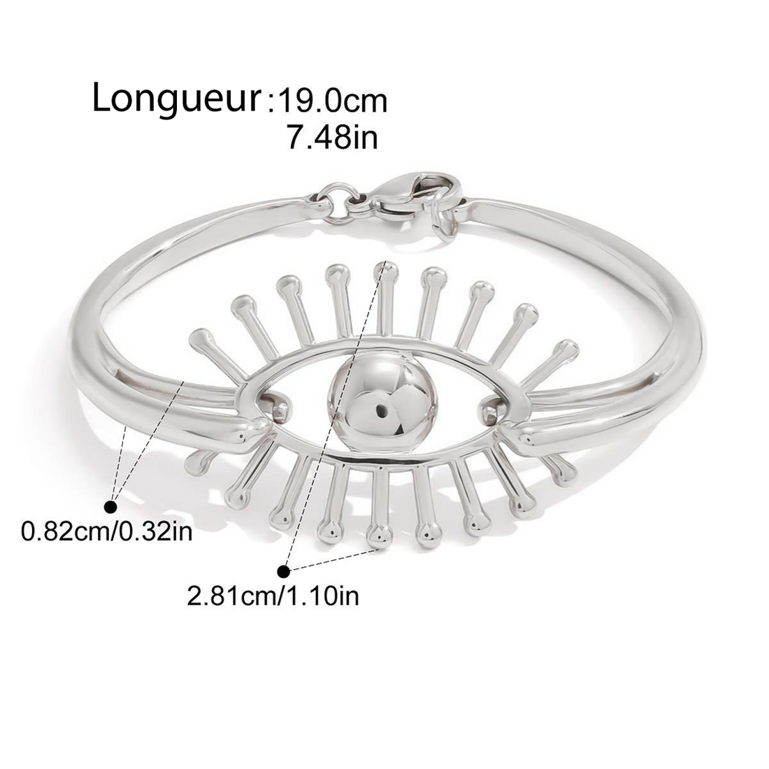 Lucille, bracelet acier inoxydable oeil