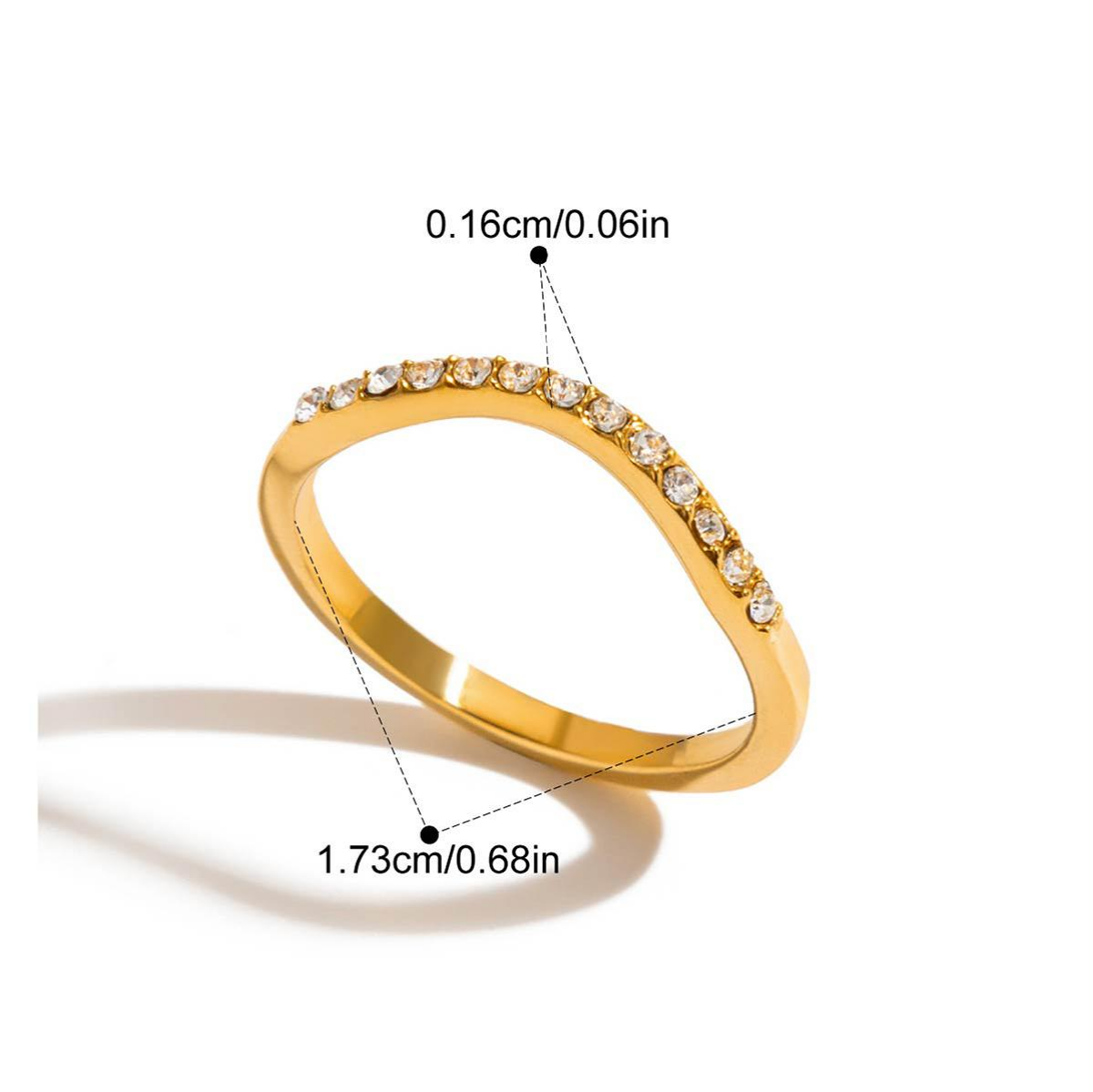 Selena, bague anneaux solitaire zircons